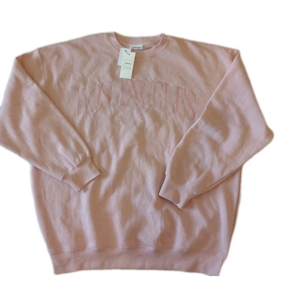Reflex Brand Embroidered Los Angeles‎ Sweatshirt Crew Neck Pink Size Large